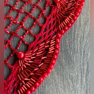 ⭐️ Red Beaded Shawl ⭐️